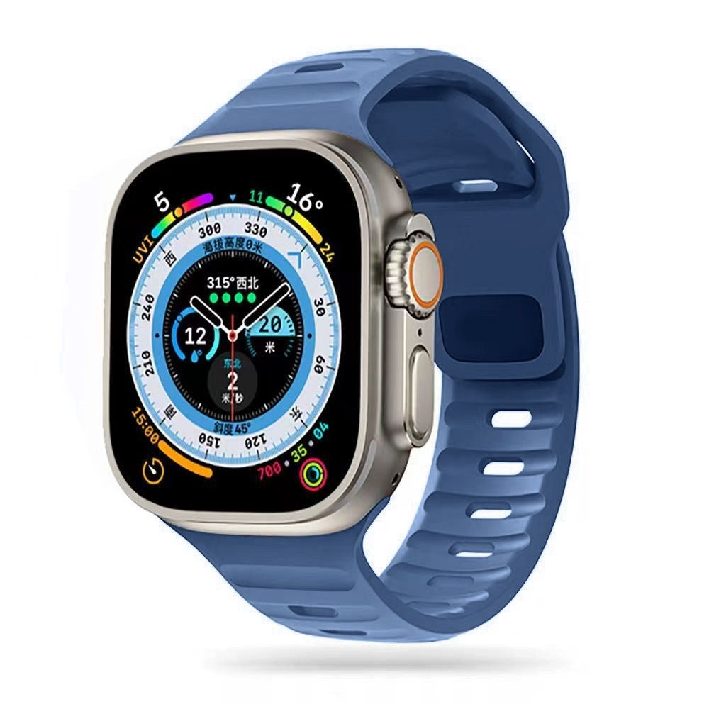 Apple Watch (42/44/SE/45/46/49mm) Iconband Tech-Protect Line Silikon Reim - Blå