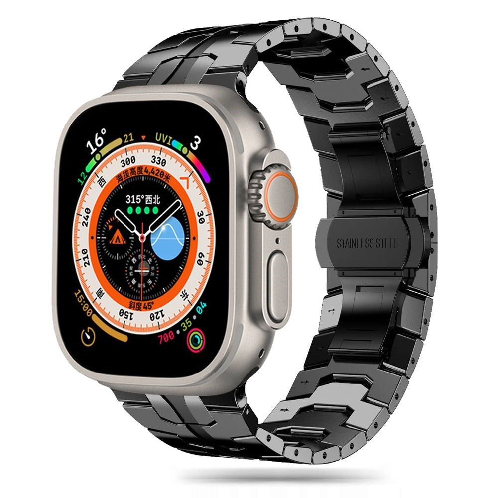 Apple Watch (42/44/SE/45/46/49mm) Tech-Protect Stainless Line Stål Klokkerem - Svart