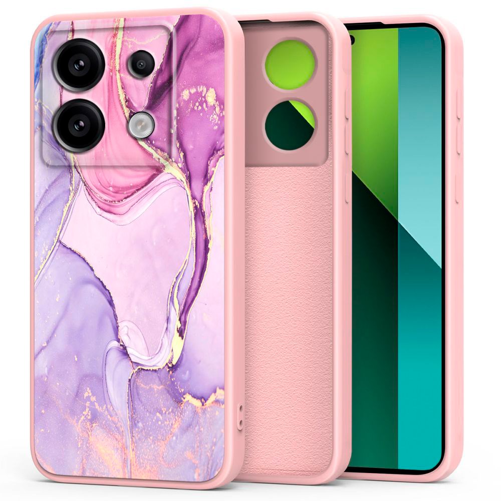 Xiaomi Redmi Note 13 Pro (5G) / Poco X6 Tech-Protect Marble Deksel - Rosa / Lilla