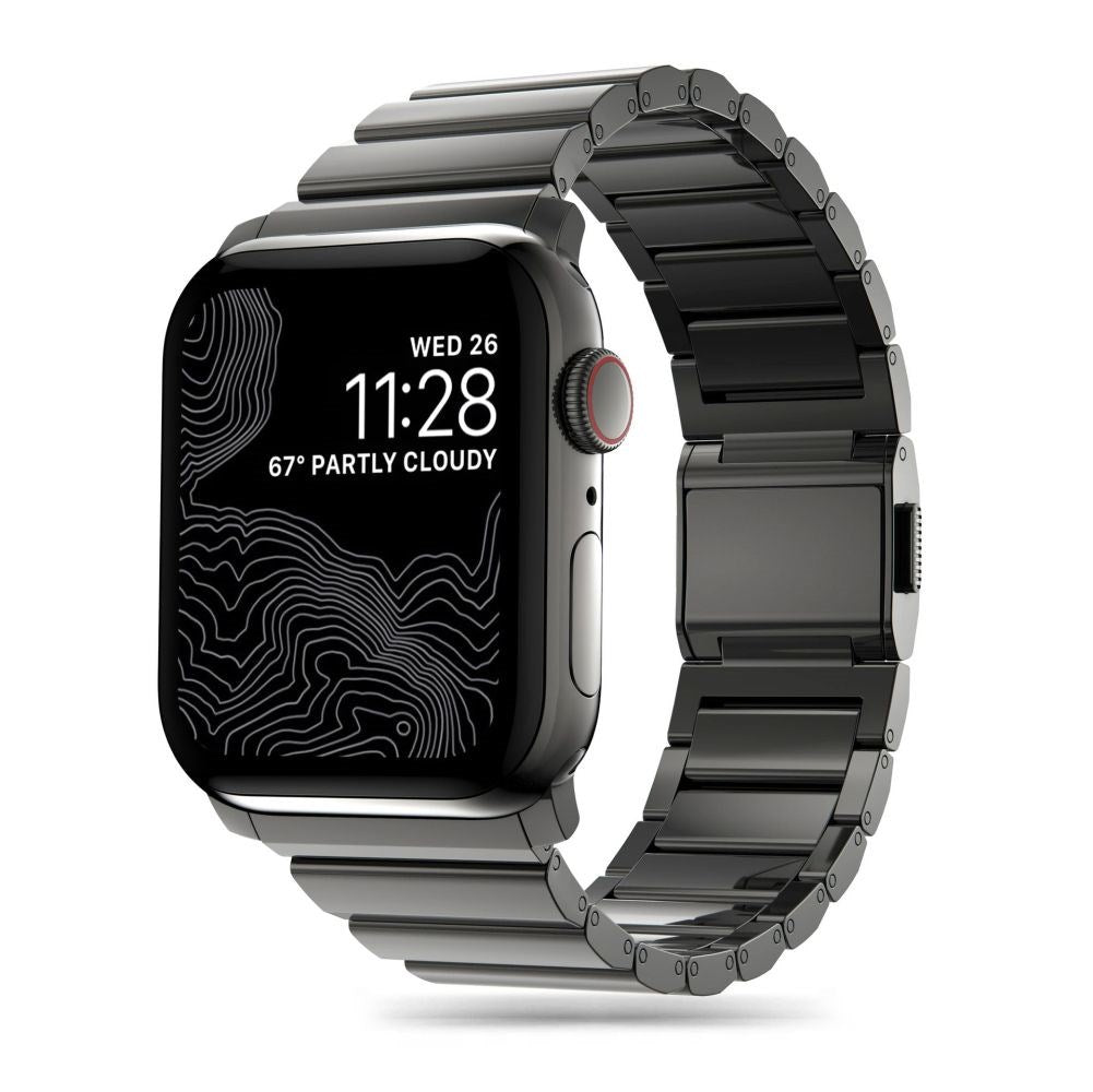 Apple Watch (42/44/SE/45/46/49mm) Tech-Protect Steelband Stål Klokkerem - Svart