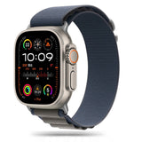 Apple Watch (42/44/SE/45/46/49mm) Tech-Protect Nylon Pro Klokkerem - Mørk Blå / Grå