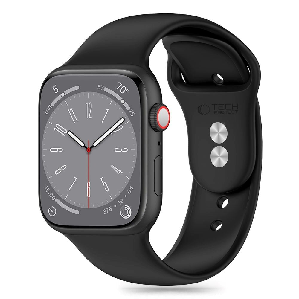 Apple Watch (42/44/SE/45/46/49mm) Tech-Protect Silikon Rem - Black