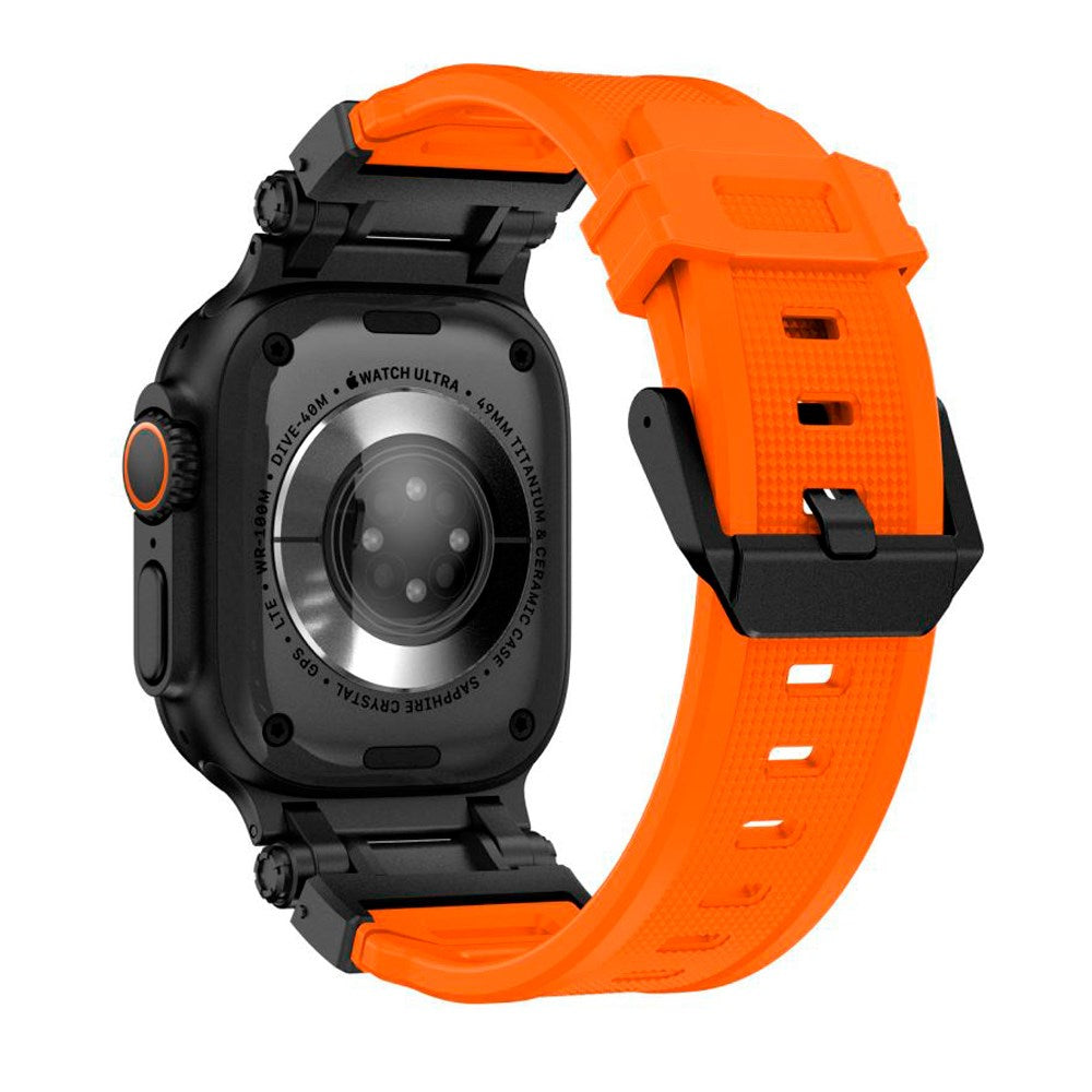 Tech-Protect Apple Watch (42/44/SE/45/46/49mm) Delta Pro Silikonstropp - Svart / Orange