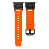 Tech-Protect Apple Watch (42/44/SE/45/46/49mm) Delta Pro Silikonstropp - Svart / Orange