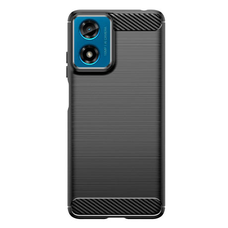 Motorola Moto G04 / G24 Tech-Protect Fleksibelt Plast Carbon Deksel - Svart