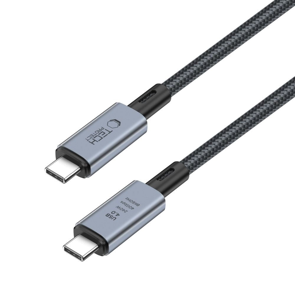 Tech-Protect Ultraboost 8K 40GBPS USB-C til USB-C Kabel PD 2400W 1m - Svart