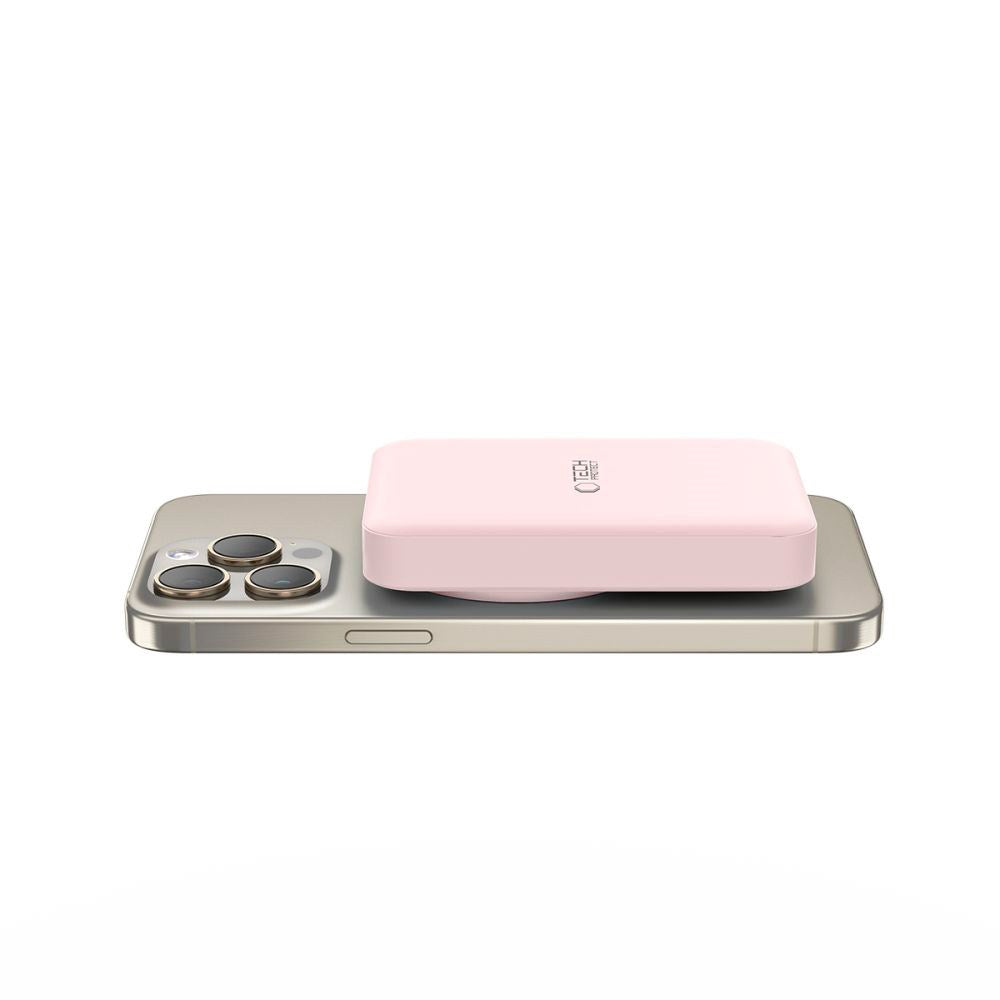 Tech-Protect Trådløs Powerbank 10000 mAh - MagSafe Kompatibel - Rosa