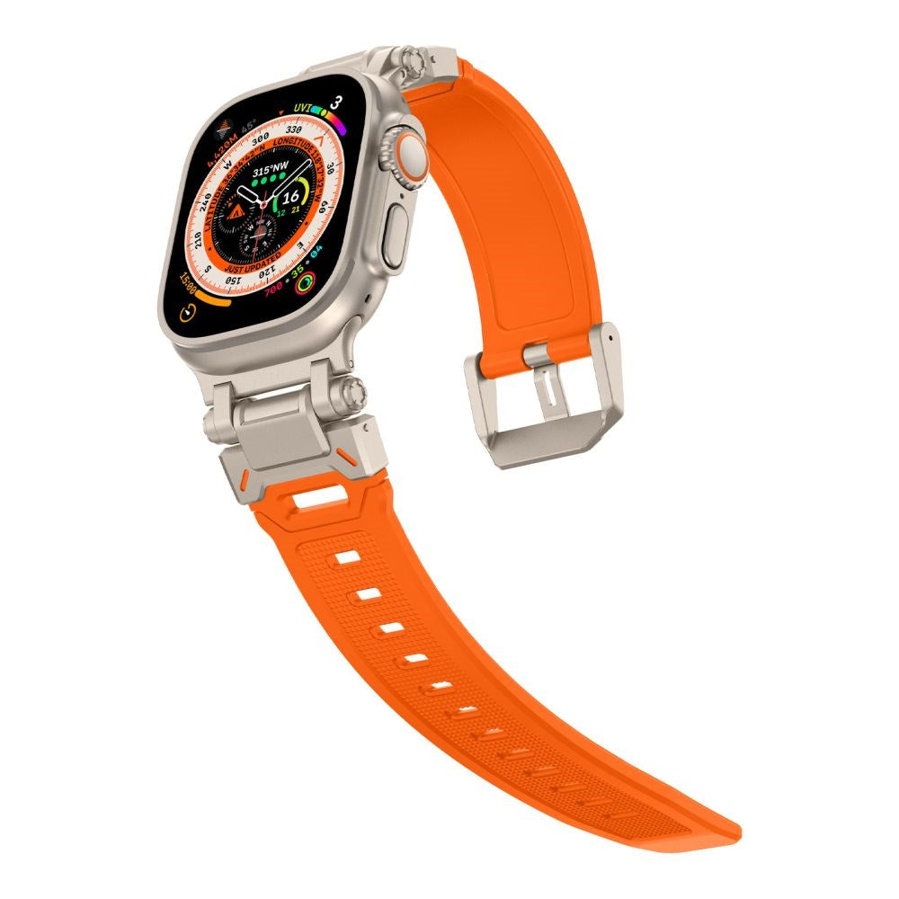 Tech-Protect Apple Watch (42/44/SE/45/46/49mm) Delta Pro Silikonstropp - Oransje / Titanium