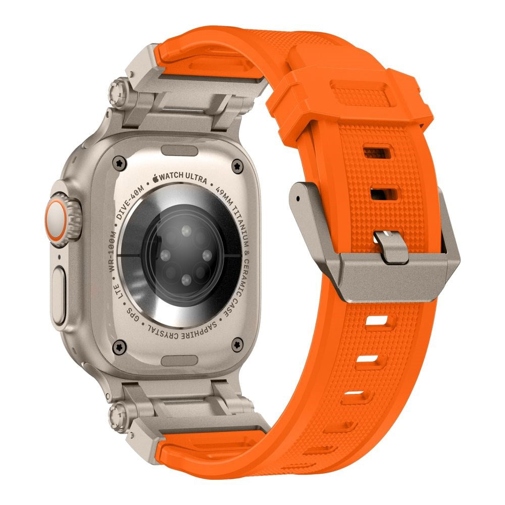 Tech-Protect Apple Watch (42/44/SE/45/46/49mm) Delta Pro Silikonstropp - Oransje / Titanium