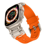 Tech-Protect Apple Watch (42/44/SE/45/46/49mm) Delta Pro Silikonstropp - Oransje / Titanium