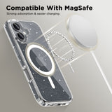 iPhone 16 Tech-Protect Flexair Hybrid Deksel - MagSafe Kompatibel - Gjennomsiktig / Glitter