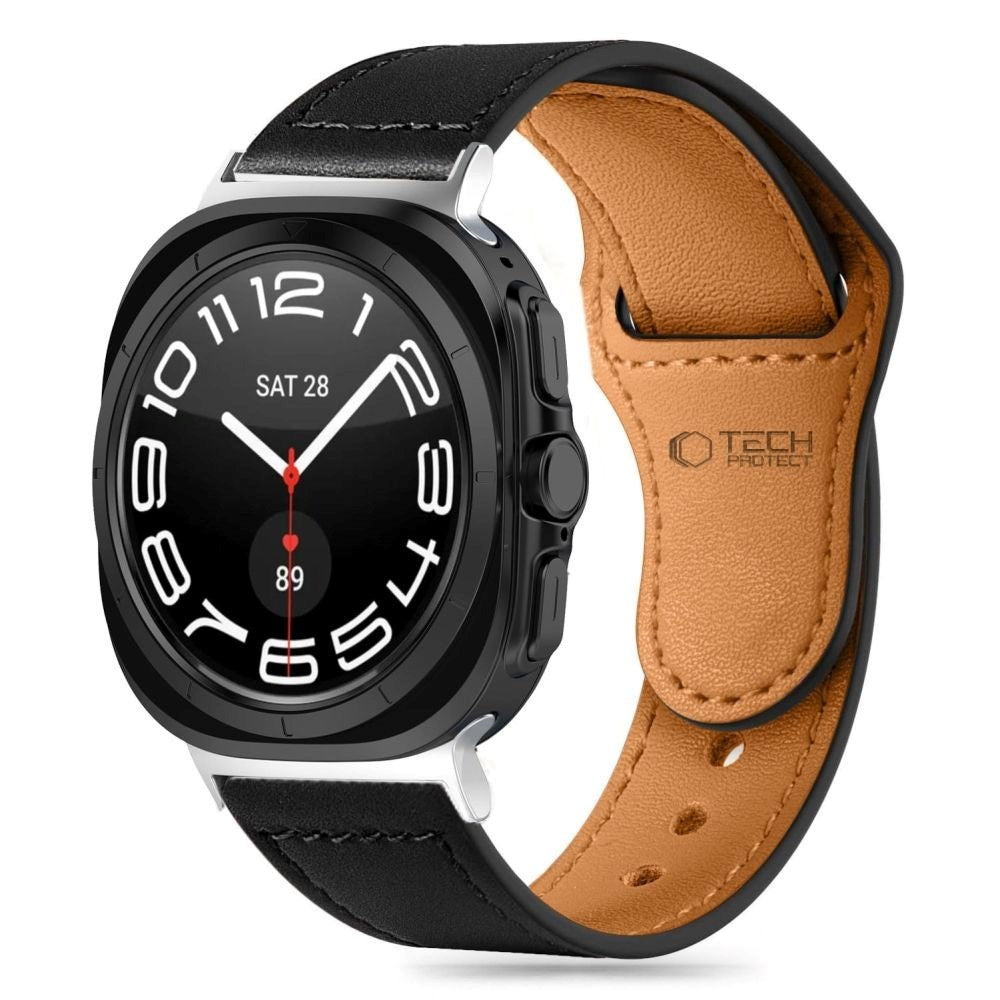 Samsung Galaxy Watch Ultra (47mm) Tech-Protect Leatherfit Ekte Skinn Rem - Black