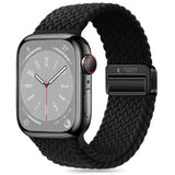 Apple Watch (42/44/SE/45/46/49mm) Tech-Protect Nylon Stropp - Svart