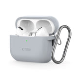 Tech-Protect Apple AirPods Pro (1. & 2. Gen) Silikon Deksel med Karabinkrok - Grå