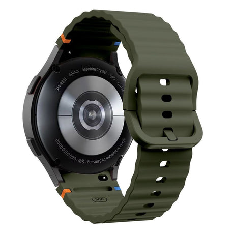 Samsung Galaxy Watch 4 / 5 / 6 / 7 / FE Tech-Protect Silicone Sport Rem - Mørk Grønn