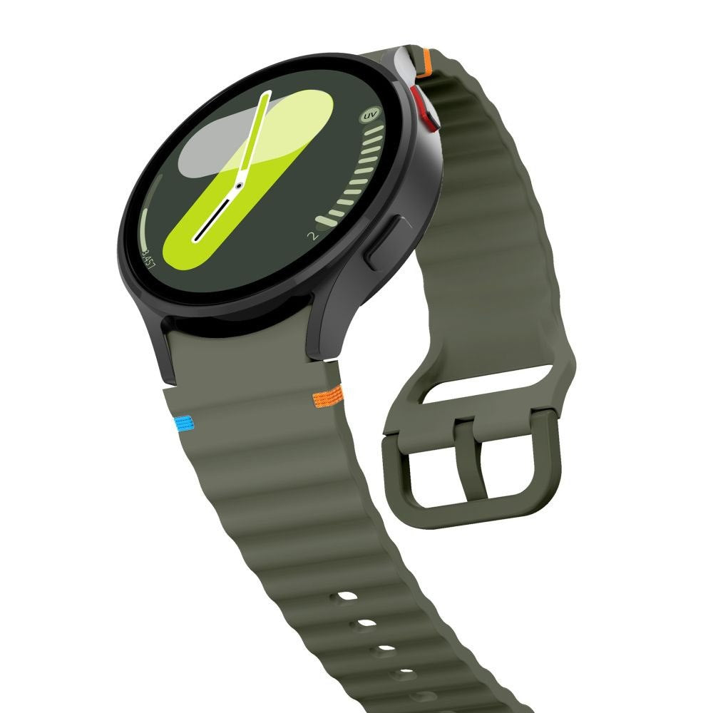 Samsung Galaxy Watch 4 / 5 / 6 / 7 / FE Tech-Protect Silicone Sport Rem - Mørk Grønn