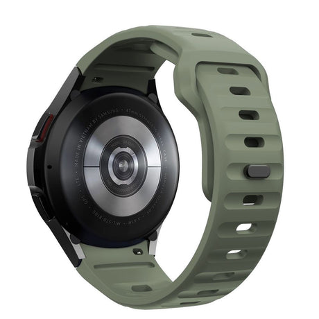 Samsung Galaxy Watch 4 / 5 / 6 / 7 / FE Tech-Protect Silicone Line Rem - Mørk Grønn