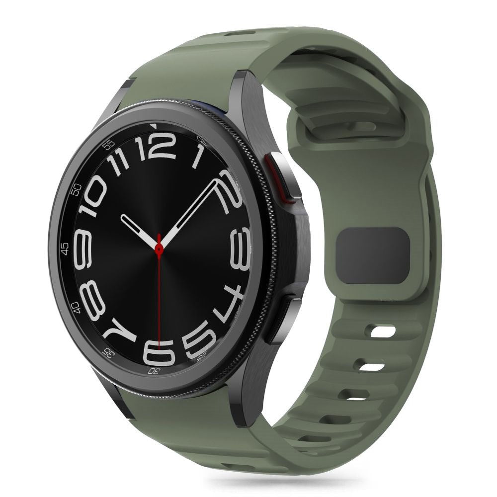 Samsung Galaxy Watch 4 / 5 / 6 / 7 / FE Tech-Protect Silicone Line Rem - Mørk Grønn