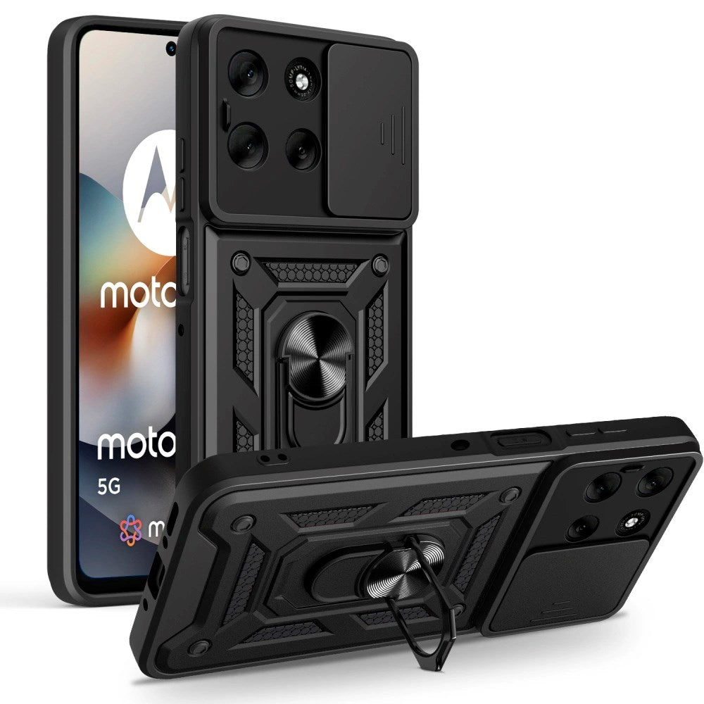Motorola Moto G56 Tech-Protect Håndverker Deksel m. Magnetisk Kickstand & Camslider - Svart