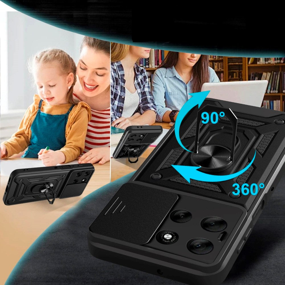 Motorola Moto G56 Tech-Protect Håndverker Deksel m. Magnetisk Kickstand & Camslider - Svart