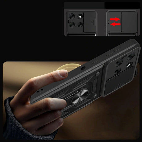 Motorola Moto G86 Tech-Protect Håndverker Deksel med Magnetisk Kickstand & Camslider - Svart