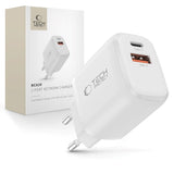 Tech-Protect NCA30 Vegglader med 30W - 1 x USB-A & 1 x USB-C - Hvit