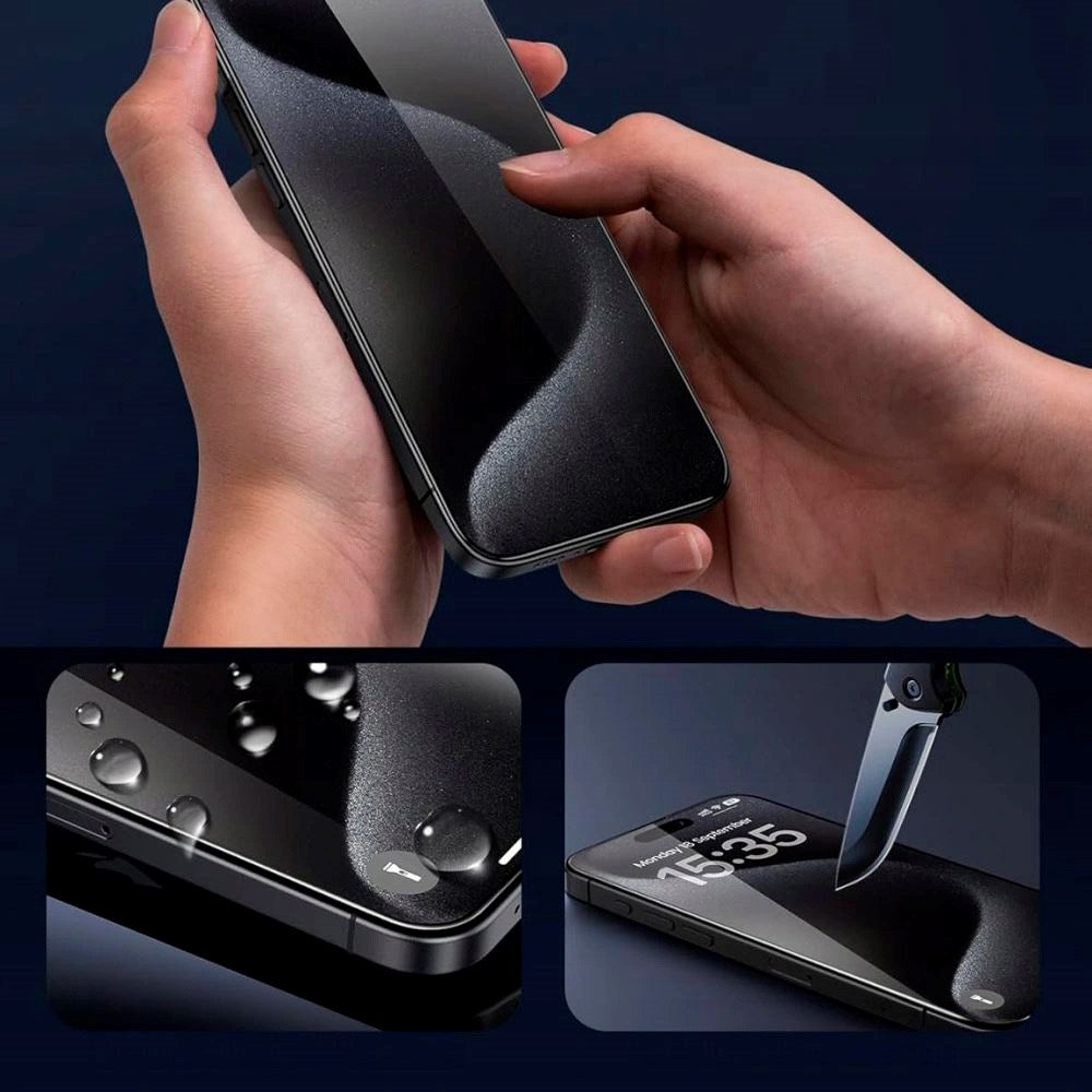 iPhone 17 Pro Max / 16 Pro Max Tech-Protect Glass Fit+ Skjermbeskyttelsesglass - 2 stk - Gjennomsiktig