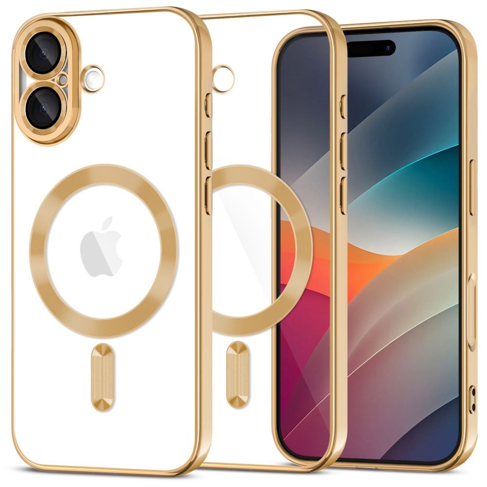 iPhone 17 Tech-Protect MagFlex Deksel - MagSafe Kompatibel - Gull / Gjennomsiktig