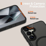 Samsung Galaxy S25 Tech-Protect Magmat Deksel - MagSafe Kompatibel - Gjennomsiktig / Svart