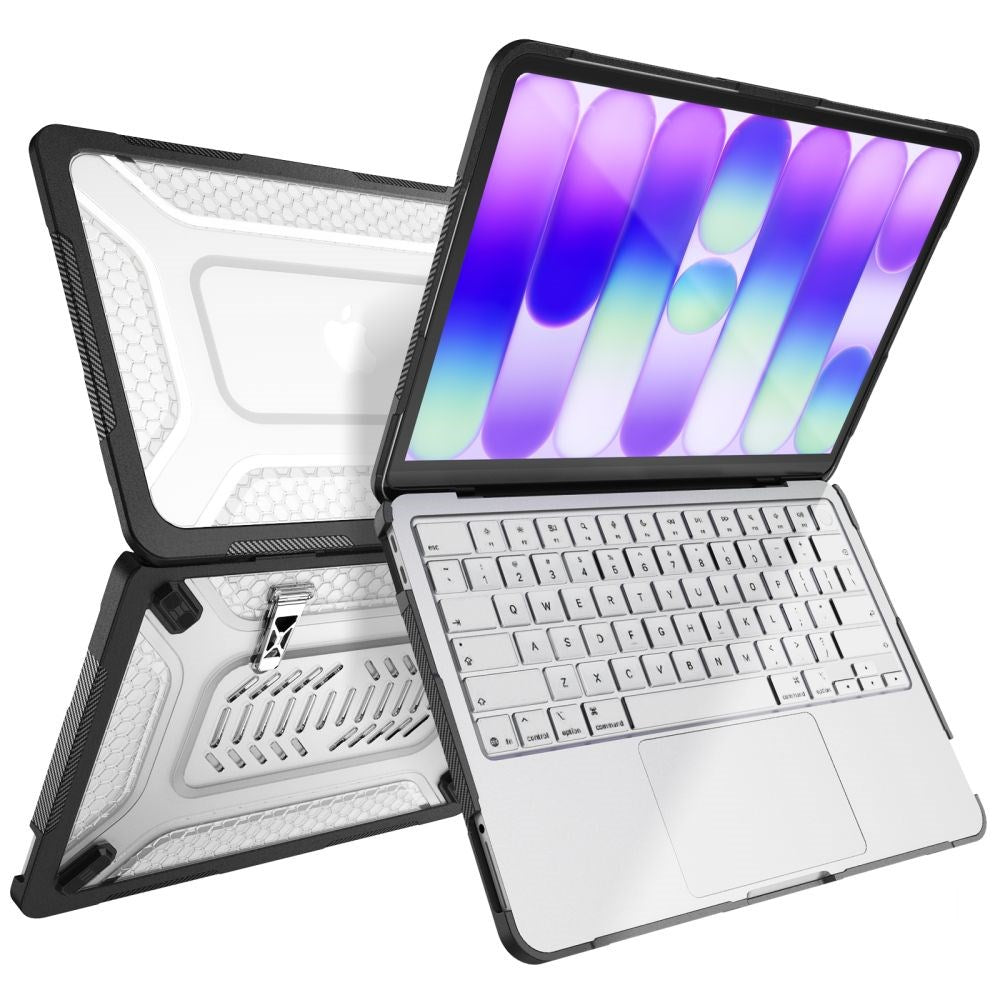 MacBook Neo 13 A18 (2026) Tech-Protect Kevlar Pro Deksel - Svart / Gjennomsiktig