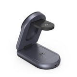 Tech-Protect A53 3-i-1 25W Trådløs Lader: Smarttelefon & Smartklokke & Øretelefoner - MagSafe / Qi2 Kompatibel - Mørkegrå