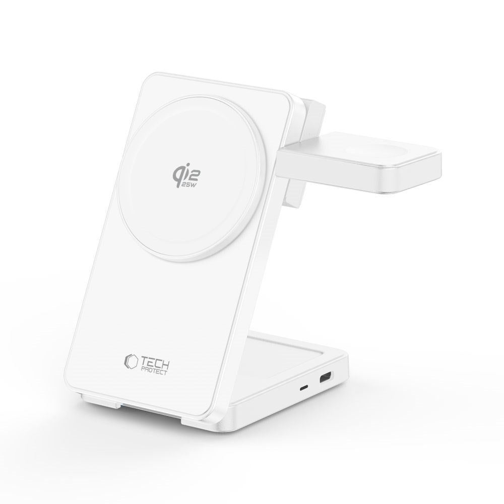 Trådløs 3-i-1 MagSafe Lader Tech-Protect A56 25 W - Hvit