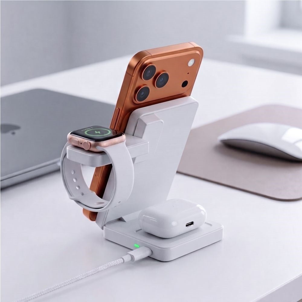 Trådløs 3-i-1 MagSafe Lader Tech-Protect A56 25 W - Hvit