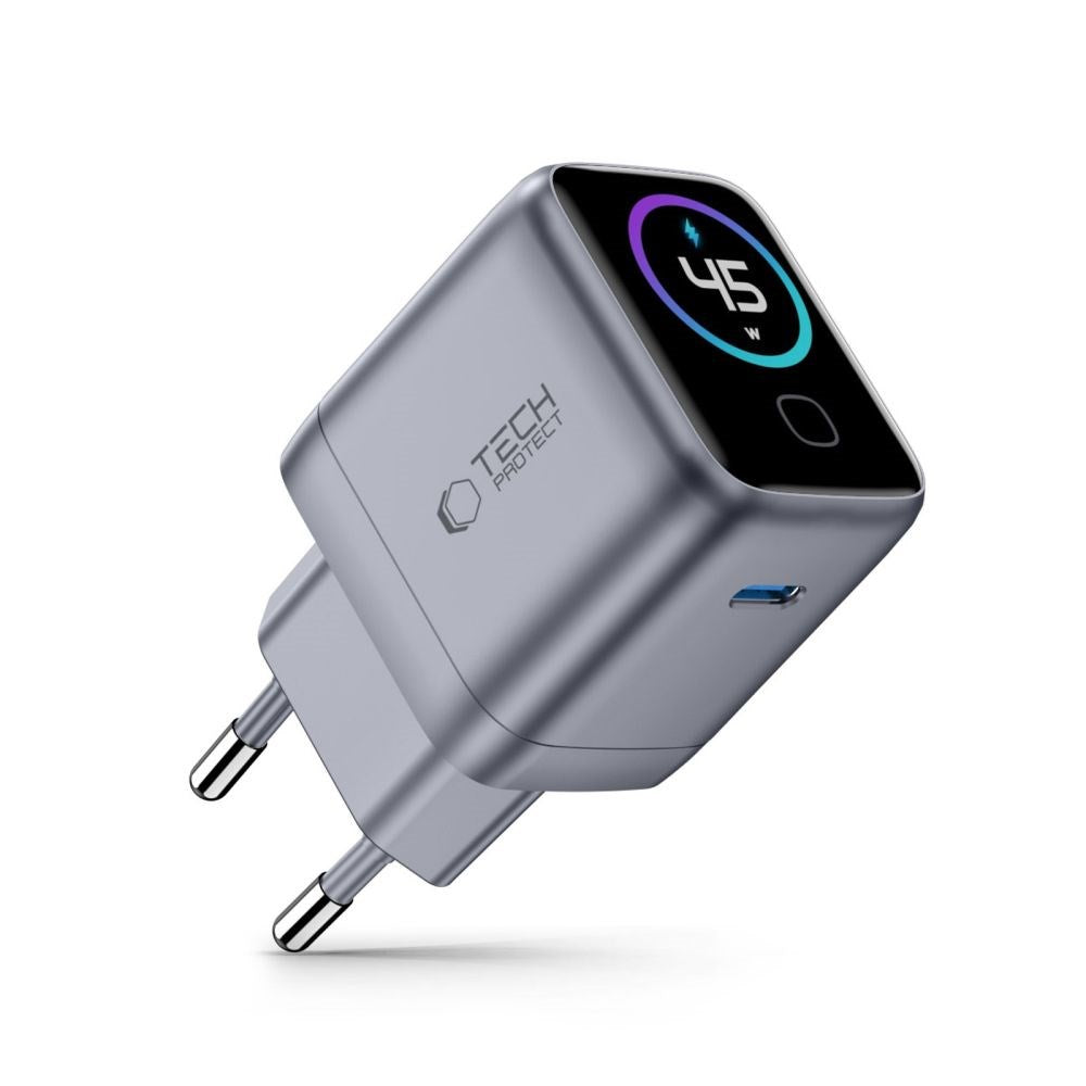 Vegglader 45 W med USB-C Tech-Protect PowerVision NC45W-GaN - Grå