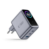 3-i-1 Vegglader 100W m. 1x USB-A og 2x USB-C Tech-Protect PowerVision NC100W-GaN - Grå