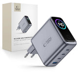 4-i-1 Vegglader 140W m. 1x USB-A og 3x USB-C Tech-Protect PowerVision NC140W-GaN - Grå