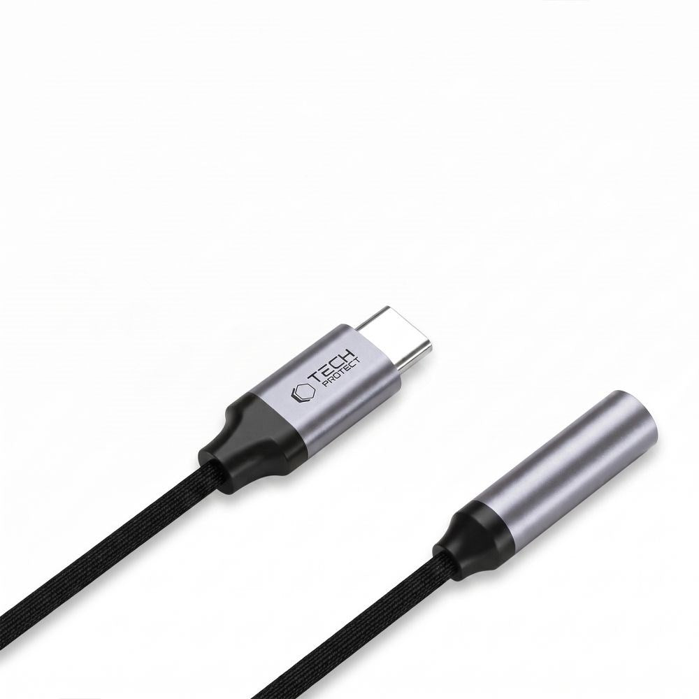 USB-C til Mini-jack 3,5 mm DAC Adapter Tech-Protect UltraBoost - Grå