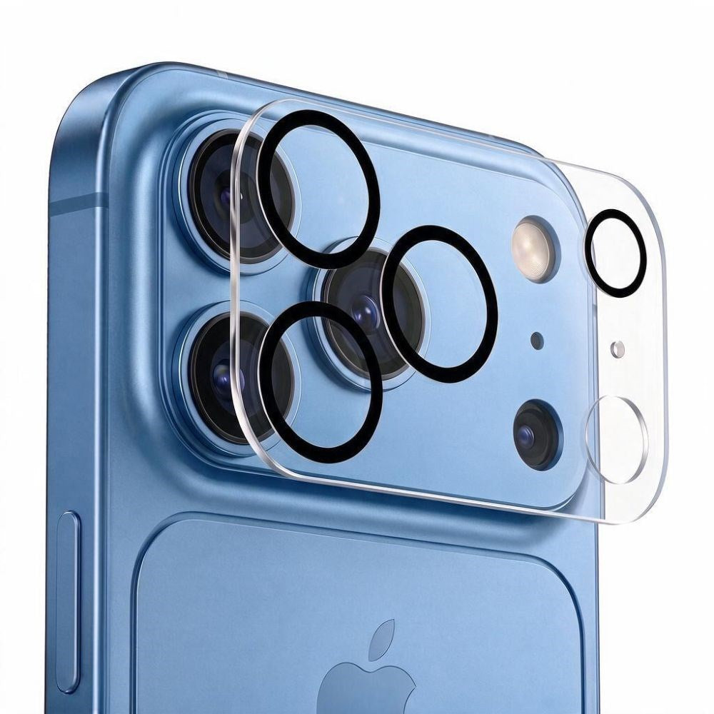 iPhone 18 Pro Tech-Protect Cam Fit+ Kameralinsebeskyttelsesglass - Gjennomsiktig / Svart