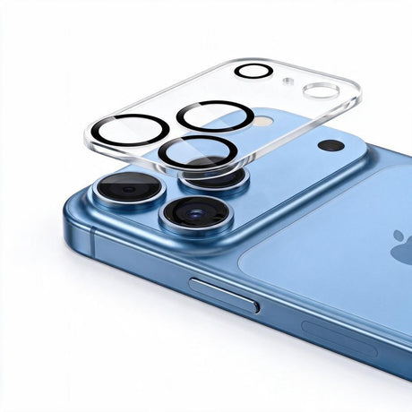 iPhone 18 Pro Max Tech-Protect Cam Fit+ Kameralinsebeskyttelsesglass - Gjennomsiktig / Svart