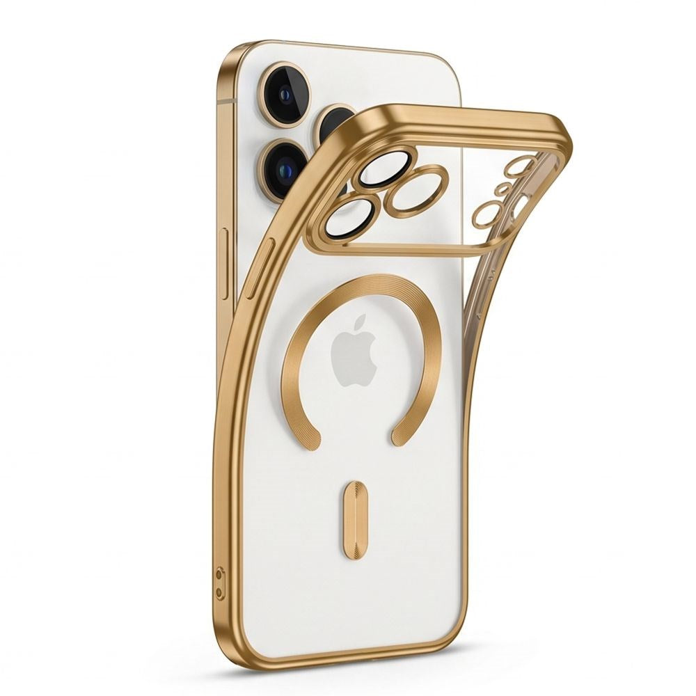 iPhone 18 Pro / 17 Pro Tech-Protect MagFlex Deksel - MagSafe Kompatibel - Gjennomsiktig / Gull