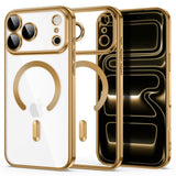 iPhone 18 Pro / 17 Pro Tech-Protect MagFlex Deksel - MagSafe Kompatibel - Gjennomsiktig / Gull