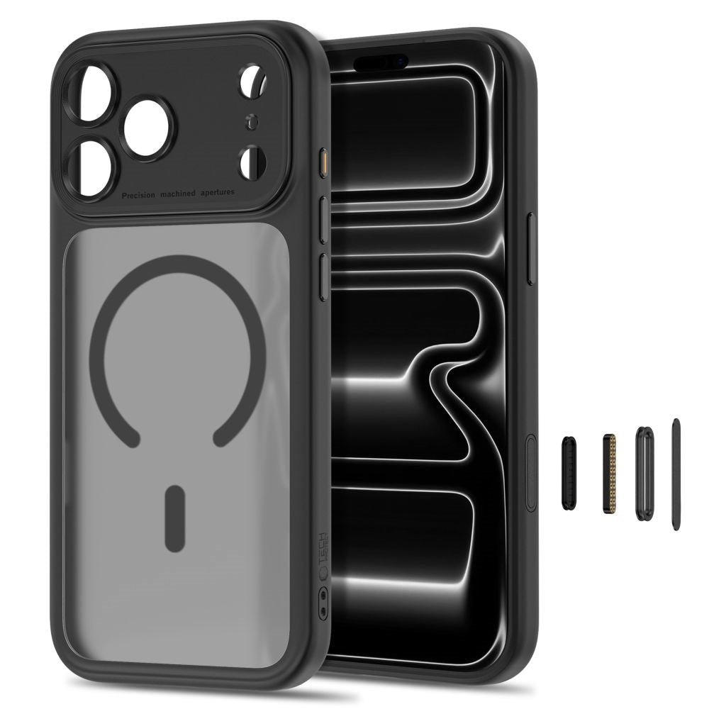 iPhone 18 Pro / 17 Pro Tech-Protect MagPeak Deksel - MagSafe Kompatibel - Matt Svart