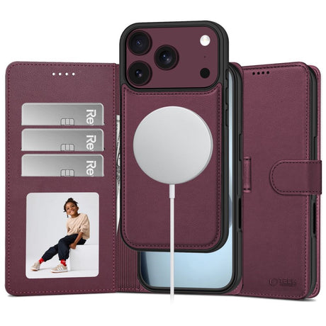 iPhone 18 Pro / 17 Pro Tech-Protect Wallet Flip Deksel - MagSafe Kompatibel - Rød