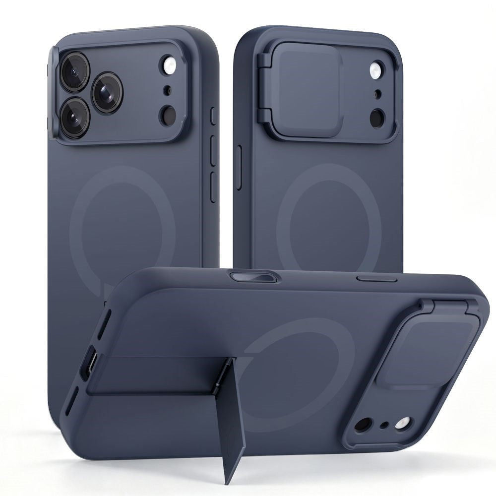 iPhone 18 Pro / 17 Pro Tech-Protect Kevlar Aura Deksel m. Kickstand og Cam Slider - MagSafe Kompatibel - Blå