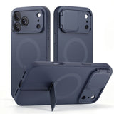 iPhone 18 Pro Max / 17 Pro Max Tech-Protect Kevlar Aura Deksel m. Kickstand og Cam Slider - MagSafe Kompatibel - Blå