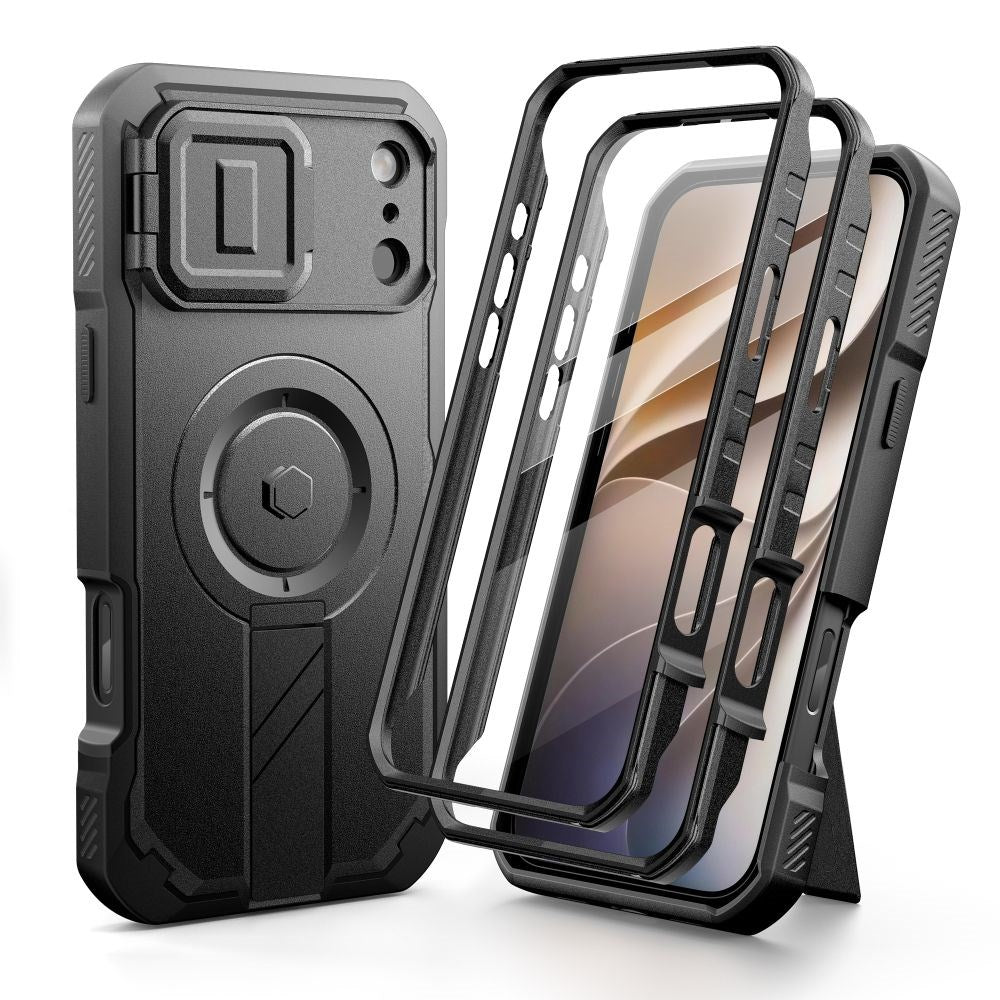 iPhone 18 Pro Max / 17 Pro Max Tech-Protect Kelvar Håndverkerdeksel med Skjermbeskyttelse og Kamerabeskyttelse - MagSafe Kompatibel - Svart