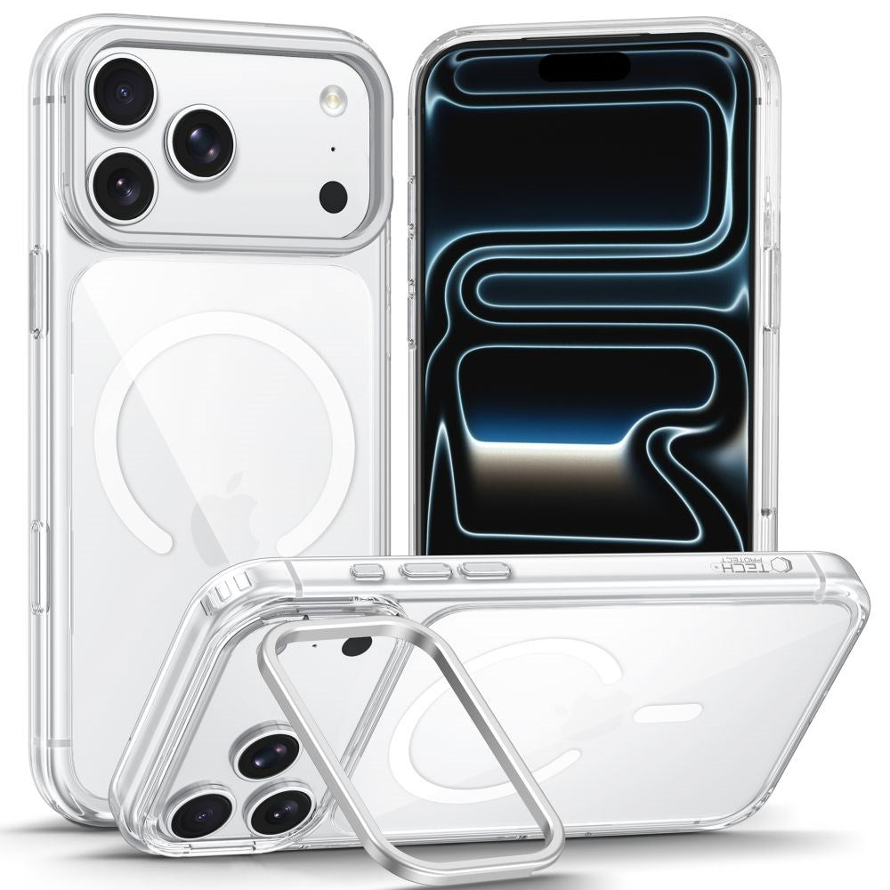 iPhone 18 Pro / 17 Pro Tech-Protect MagStand CC Deksel - MagSafe Kompatibel - Gjennomsiktig
