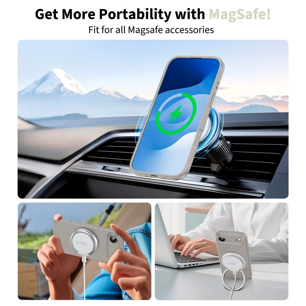 iPhone Air Tech-Protect Silicone Deksel - MagSafe Kompatibel - Grå