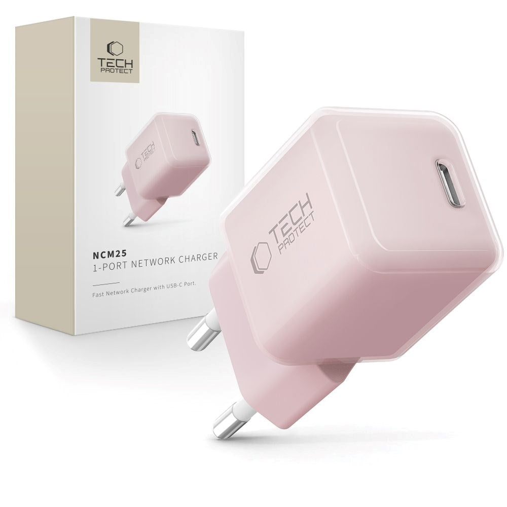 Tech-Protect NCM25 Vegglader med 25W - 1 x USB-C - Rosa