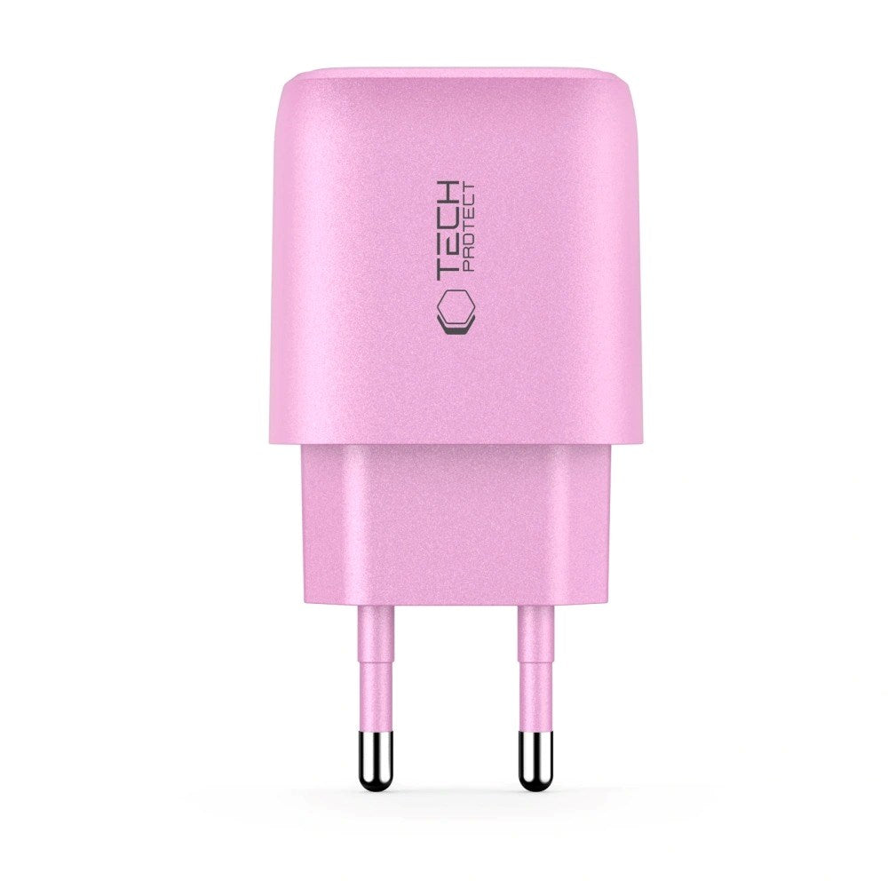 Tech-Protect NCA20 Vegglader med 20W - 1 x USB-A & 1 x USB-C - Rosa